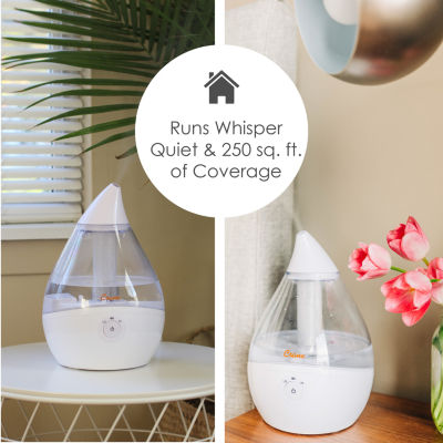 Crane Droplet 0.5 Gallon Ultrasonic Cool Mist Humidifier - Clear/White