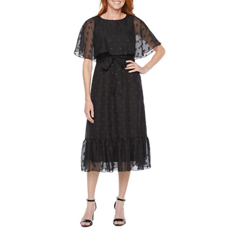 1940s Dresses | 40s Dress, Swing Dress, Tea Dresses Danny  Nicole Sleeveless Dots Fit  Flare Dress 16  Black $39.99 AT vintagedancer.com