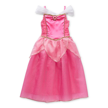 Disney Collection Aurora Sleeping Beauty Roleplay Girls Dress Up Costume, 4, Pink