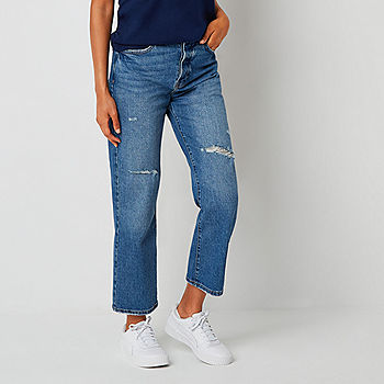 Straight Fit High Rise Vintage Stretch Jeans