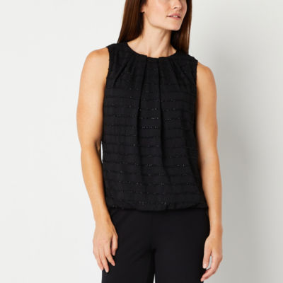 Liz Claiborne Womens Crew Neck Sleeveless Blouse | Hawthorn Mall