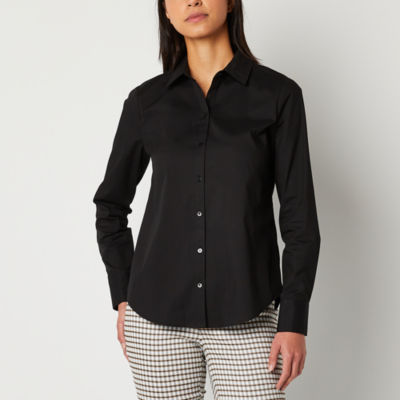 Worthington Womens Long Sleeve Regular Fit Button-Down Shirt - JCPenney