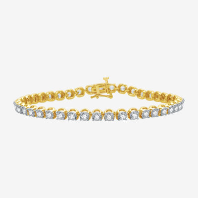 H-I / I1) CT. T.W. Lab Grown White Diamond 10K Gold Tennis Bracelet