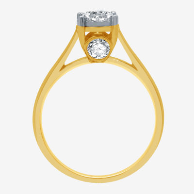 H-I / I1) Womens / CT. T.W. Lab Grown White Diamond 10K Gold Round Solitaire Engagement Ring