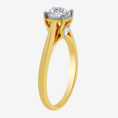 H-I / I1) Womens / CT. T.W. Lab Grown White Diamond 10K Gold Round Solitaire Engagement Ring