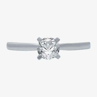 (H-I / I1) Womens 1/2 CT. T.W. Lab Grown White Diamond 10K Gold Round Solitaire Engagement Ring