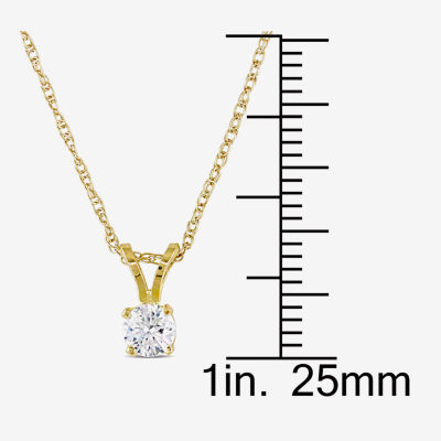 Womens 1/ CT. T.W. Natural White Diamond 14K Gold Pendant Necklace