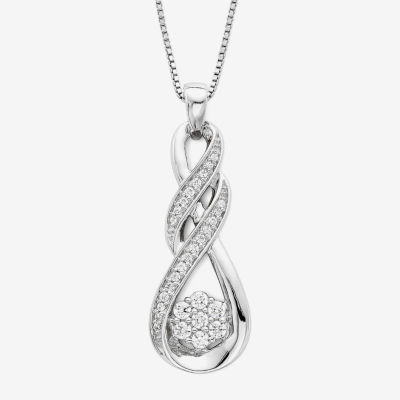 Diamond Blossom 1/4 CT.T.W. Natural Diamond Swirl Pendant Necklace