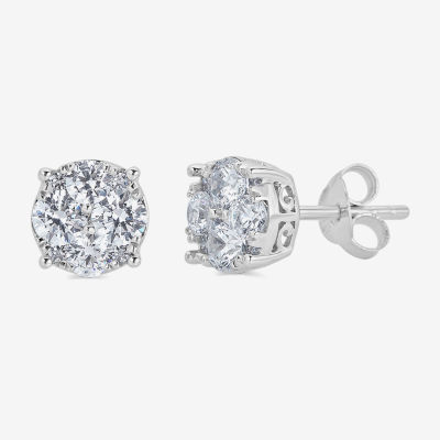 1/4 CT. T.W. Natural White Diamond Sterling Silver 4.5mm Stud Earrings