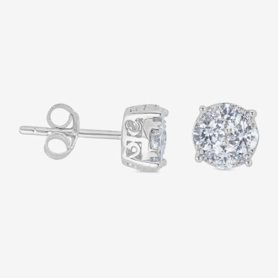 1/4 CT. T.W. Natural White Diamond Sterling Silver 4.5mm Stud Earrings