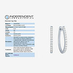 (G-H / Si1-Si2) 1/2 CT. T.W. Lab Grown White Diamond Sterling Silver 23mm Hoop Earrings