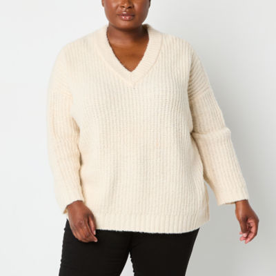 a.n.a Tall Womens V Neck Long Sleeve Pullover Sweater