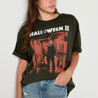 Juniors Halloween Oversized Tee Womens Crew Neck Short Sleeve Graphic T-Shirt