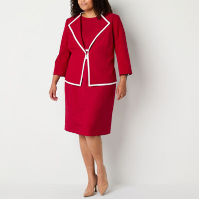 Black Label by Evan-Picone Plus Long Sleeve Suit Jacket or Sleeveless Sheath