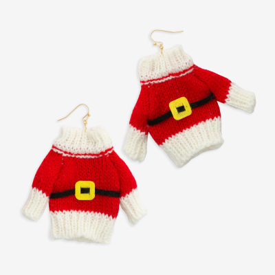 Bijoux Bar Santa Red Sweater Drop Earrings