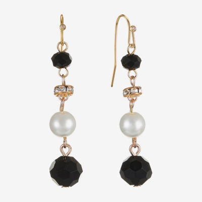 Mixit Beaded Linear Glass Drop Earrings