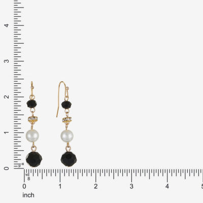 Mixit Beaded Linear Glass Drop Earrings