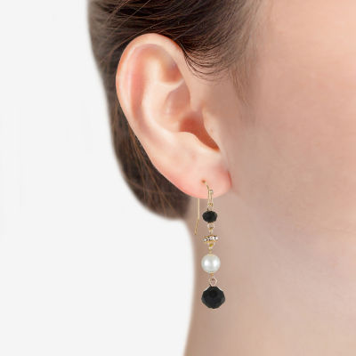 Mixit Beaded Linear Glass Drop Earrings