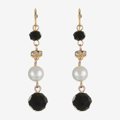 Mixit Beaded Linear Glass Drop Earrings