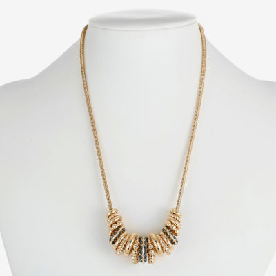 Liz Claiborne Womens Black 17 Inch Collar Necklace