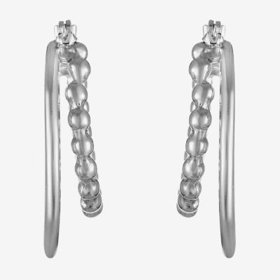Liz Claiborne Double Womens 32mm Hypoallergenic Hoop Earrings
