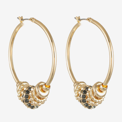 Liz Claiborne Glass Hoop Earrings