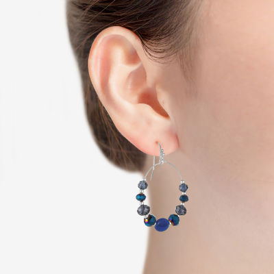 Liz Claiborne Beaded Hoop Earrings