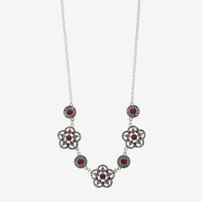 Liz Claiborne Silver Tone Womens 17 Inch Collar Necklace