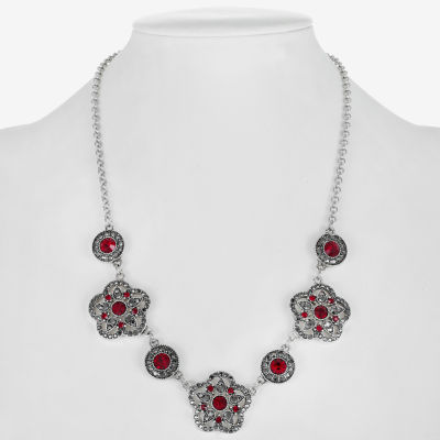 Liz Claiborne Silver Tone Womens 17 Inch Collar Necklace