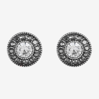 Liz Claiborne Silver Tone Glass 13mm Stud Earrings