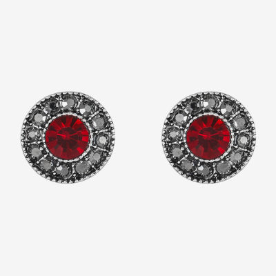 Liz Claiborne Silver Tone Glass 13mm Stud Earrings