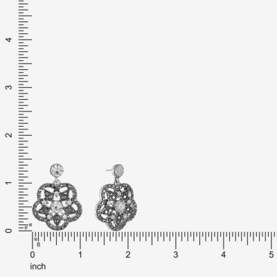 Liz Claiborne Silver Tone Glass Drop Earrings