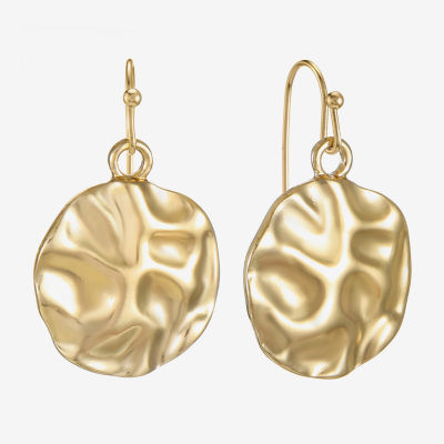 Liz Claiborne Hammered Womens Drop Earrings