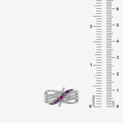 LIMITED QUANTITIES 3/8 CT. T.W. White and Color-Enhanced Purple Diamond Bypass Ring