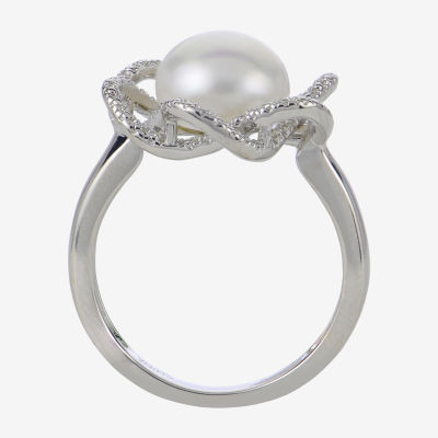 Cultured Freshwater Pearl & Diamond-Accent Ring