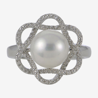 Cultured Freshwater Pearl & Diamond-Accent Ring