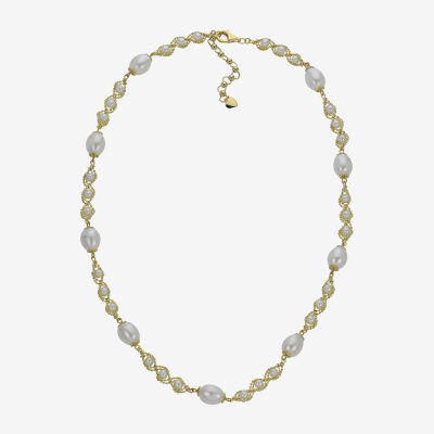 Cultured Freshwater Pearl 14K Gold Over Sterling Silver Brilliance Bead Necklace