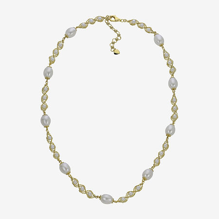 Cultured Freshwater Pearl 14K Gold Over Sterling Silver Brilliance Bead Necklace, One Size