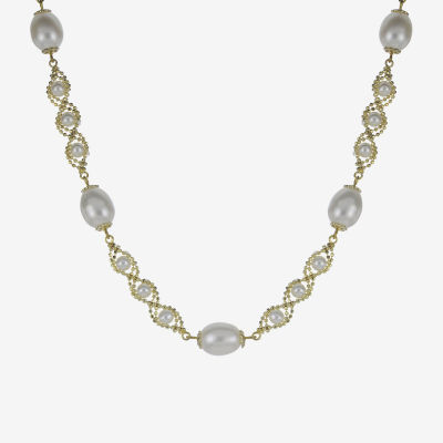 Cultured Freshwater Pearl 14K Gold Over Sterling Silver Brilliance Bead Necklace