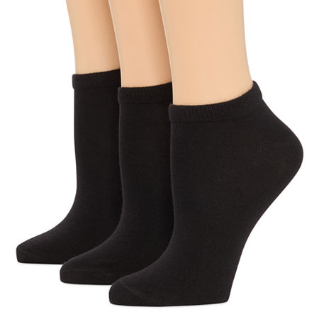 Mixit Everyday Essential 3 Pair No Show Socks Womens, 4-10, Black