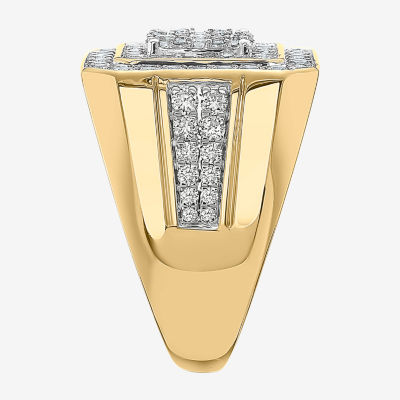 Mens 2 CT. T.W. Natural White Diamond 10K Gold Fashion Ring