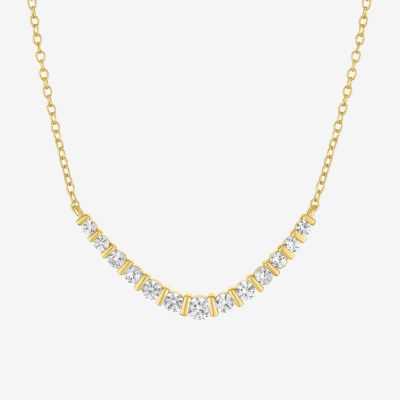 Yes Womens White Sapphire 18 Inch Chevron Necklaces