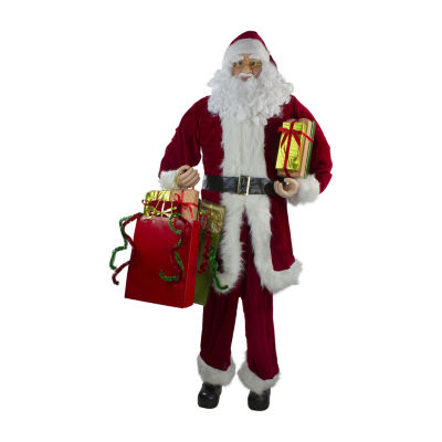 72'' Red and White Santa Claus with Shopping Bags Christmas Figure