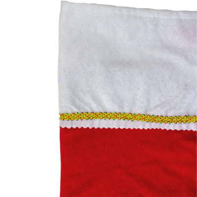 19'' Red and White Soild Christmas Stocking with Gold Glitter Pen