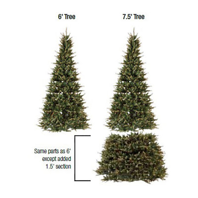 7.5' Pre-Lit Full Green Extend-A-Tree Adjustable Artificial Christmas Tree - Clear Lights