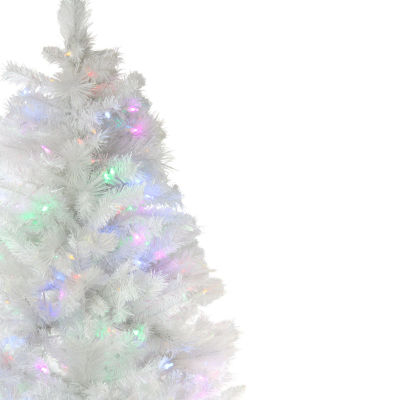 7.5' Pre-Lit Medium Iridescent Pine Artificial Christmas Tree - Multi-Color LED Lights