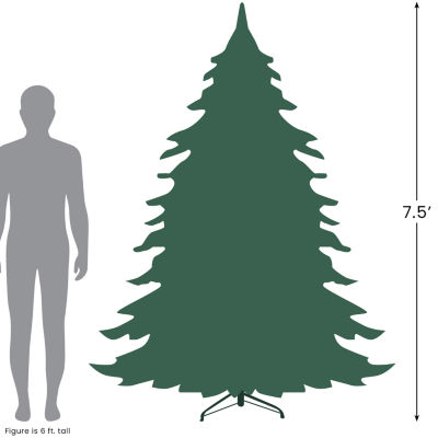 7.5' Pre-Lit Flocked Slim Colorado Spruce Artificial Christmas Tree - Clear Dura-Lit Lights