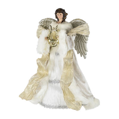 Northlight 18" White And Silver Angel Unlit Christmas Tree Topper