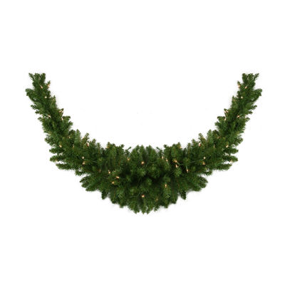 60'' Pre-Lit Eastern Pine Artificial Christmas Swag - Clear Lights