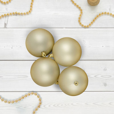 32ct Matte Champagne Gold Shatterproof Christmas Ball Ornaments 3.25'' (80mm)